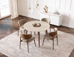 BỘ BÀN TRÒN CERAMIC 6 CHỖ ADELINE