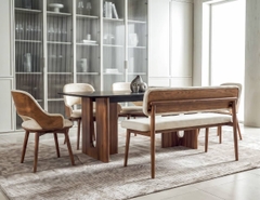 GHẾ GỖ DÀI 4 CHỖ ADELINE