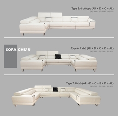SOFA DA 4 CHỖ INDI IVORY