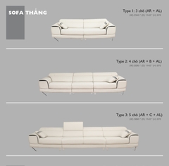 SOFA DA 3 CHỖ INDI IVORY