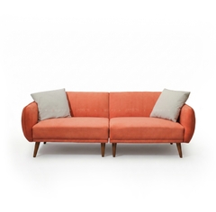 Sofa mẫu Dennis Orange + Gối Daisy (Hàng Trưng Bày)