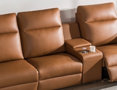 SOFA DA THƯ GIÃN VIENNA 4 CHỖ TOBACCO + BÀN LƯU TRỮ