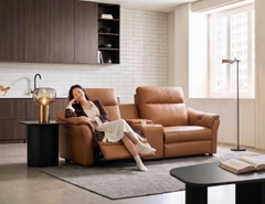 SOFA DA VIENNA 3 CHỖ TOBACCO+ BÀN LƯU TRỮ