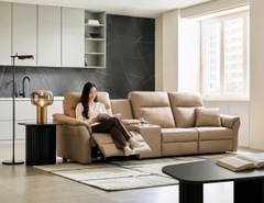 SOFA DA THƯ GIÃN VIENNA 4 CHỖ NOMAD+ BÀN LỮU TRỮ