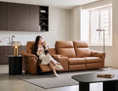 SOFA DA THƯ GIÃN VIENNA 4 CHỖ TOBACCO + BÀN LƯU TRỮ