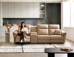 SOFA DA THƯ GIÃN VIENNA 4 CHỖ NOMAD+ BÀN LỮU TRỮ