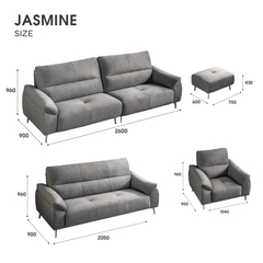 SOFA VẢI 3 CHỖ JASMINE