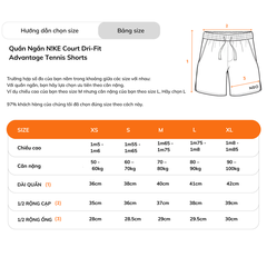 Quần Ngắn NK Court Dri-Fit Advantage Tennis Shorts