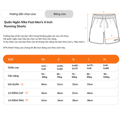 Quần Ngắn NK Fast Men's 4 inch Running Shorts