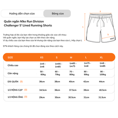 Quần Ngắn NK Run Division Challenger 5' Lined Running Shorts