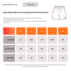 Quần Ngắn NK Court Heritage Dri-FIT Fleece Shorts