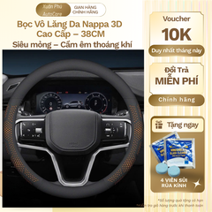 bọc vô lăng nappa trơn đen 38