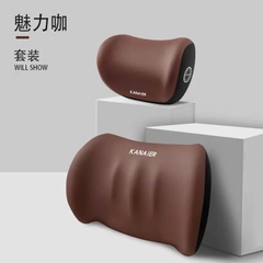 combo gối tựa đầu+tựa lưng cao su non có gờ