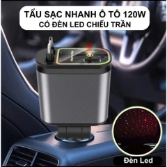 Tẩu sạc nhanh ô tô 4 trong 1  Type-C 120W