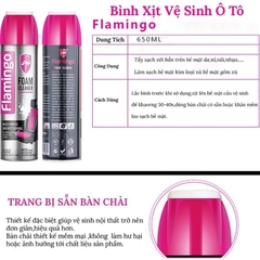 Chai xịt bọt tuyết vệ sinh nội thất Flamingo 650ml - Xịt bọt F002