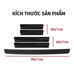 Combo bộ 9 miếng dán bậc cửa carbon