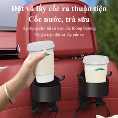 Giá Đỡ Cốc Nước Gắn Ghế Ngồi 0to Bằng ABS Có Móc Treo Đồ Và Giá Đỡ Treo Sau Xe Tiện Dụng- hàng đẹp