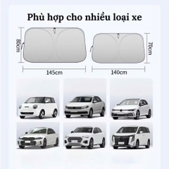 Tấm che nắng kính lái phủ bạc titan gấp gọn