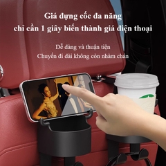 Giá Đỡ Cốc Nước Gắn Ghế Ngồi 0to Bằng ABS Có Móc Treo Đồ Và Giá Đỡ Treo Sau Xe Tiện Dụng- hàng đẹp
