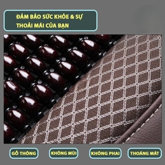 Lót ghế hạt gỗ phối da hãng Tangdi hoa văn