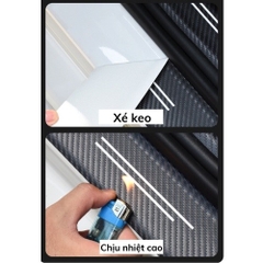 Combo bộ 9 miếng dán bậc cửa carbon