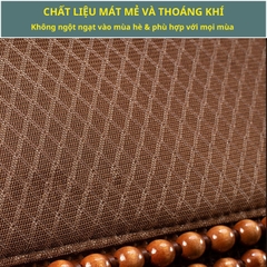 Lót ghế hạt gỗ phối da hãng Tangdi