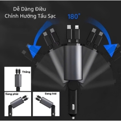 Tẩu sạc nhanh ô tô 4 trong 1  Type-C 120W