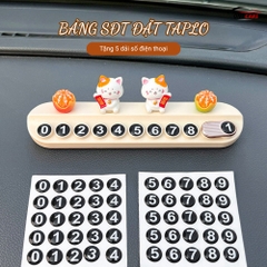 Bảng số điện thoại có gắn mèo thần tài