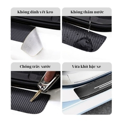 Combo bộ 9 miếng dán bậc cửa carbon