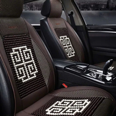 Lót ghế hạt gỗ phối da hãng Tangdi hoa văn