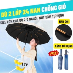 Ô dù che nắng che mưa 24 nan kép , gấp gọn tự động
