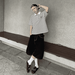 [NEW ARRIVAL] Áo Polo Boxy Stripes Thêu 