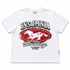 [NEW ARRIVAL] Áo Thun Boxy Mustang Edition Họa Tiết INSOMNIA Đính Cườm Thủ Công 250Gsm Cotton - TS062