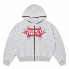 [NEW ARRIVAL]  Áo Khoác Hoodie Zip Nỉ Cua 420GSM In INSOMNIA Khóa Kéo Kim Loại Form Boxy Cánh Dơi Unisex - HD018