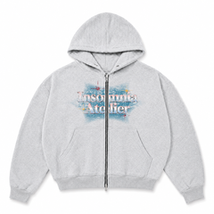 [NEW ARRIVAL]  Áo Khoác Hoodie Zip Nỉ Cua 420GSM In INSOMNIA Khóa Kéo Kim Loại Form Boxy Cánh Dơi Unisex - HD018