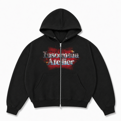 [NEW ARRIVAL]  Áo Khoác Hoodie Zip Nỉ Cua 420GSM In INSOMNIA Khóa Kéo Kim Loại Form Boxy Cánh Dơi Unisex - HD018