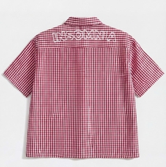 [NEW ARRIVAL] Áo Sơ Mi Caro Thêu Form Boxy Nam Nữ Unisex Thêu Viền INSOMNIA - TS074