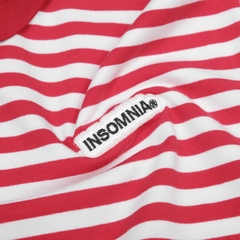Áo Polo Boxy Stripes INSOMNIA Cotton Đính Tag Da - TS055