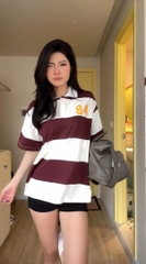 [NEW ARRIVAL] Áo Polo Dệt Cotton Sọc Form Boxy In Charm INSOMNIA Unisex - TS080