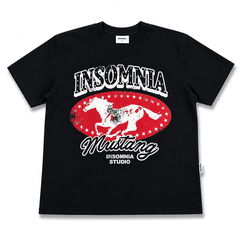 [NEW ARRIVAL] Áo Thun Boxy Mustang Edition Họa Tiết INSOMNIA Đính Cườm Thủ Công 250Gsm Cotton - TS062