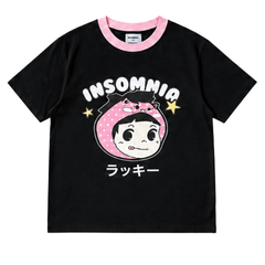 [NEW ARRIVAL] Áo Thun Boxy Phối Cổ Lucky Girl INSOMNIA CLUB 250Gsm Cotton - TS068