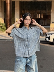 [NEW ARRIVAL] Áo Sơ Mi Caro Thêu Form Boxy Nam Nữ Unisex Thêu Viền INSOMNIA - TS074