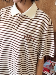 [NEW ARRIVAL] Áo Polo Boxy Stripes Thêu 