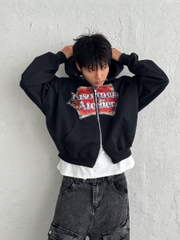 [NEW ARRIVAL]  Áo Khoác Hoodie Zip Nỉ Cua 420GSM In INSOMNIA Khóa Kéo Kim Loại Form Boxy Cánh Dơi Unisex - HD018