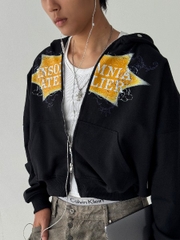 [NEW ARRIVAL]  Áo Khoác Hoodie Zip Nỉ Cua 420GSM In INSOMNIA Khóa Kéo Kim Loại Form Boxy Cánh Dơi Unisex - HD018