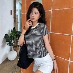 [NEW ARRIVAL] Áo Thun Baby Tee Cotton Sọc Thêu Logo INSOMNIA  - TS081