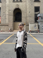 [NEW ARRIVAL] Áo Thun Tay Dài Raglan Camo Cotton Waffle Form Boxy Unisex - TS082