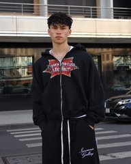 [NEW ARRIVAL]  Áo Khoác Hoodie Zip Nỉ Cua 420GSM In INSOMNIA Khóa Kéo Kim Loại Form Boxy Cánh Dơi Unisex - HD018