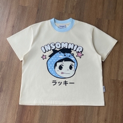 [NEW ARRIVAL] Áo Thun Boxy Phối Cổ Lucky Girl INSOMNIA CLUB 250Gsm Cotton - TS068