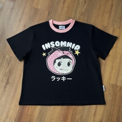 [NEW ARRIVAL] Áo Thun Boxy Phối Cổ Lucky Girl INSOMNIA CLUB 250Gsm Cotton - TS068